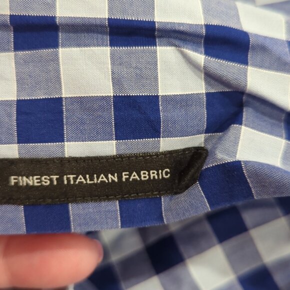 Hugo Boss regular fit blue checkered long sleeve dress shirt - Picture 6 of 8